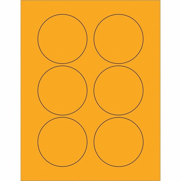 Tape LogicÂ® Fluorescent Circle Laser Labels, 3