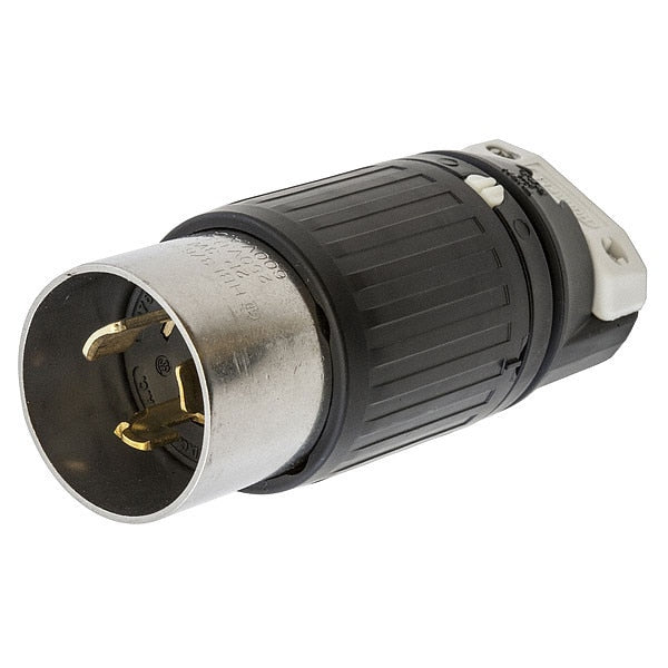 50A Twist-Lock Plug 2P 3W 600VAC/250VDC BK/WT