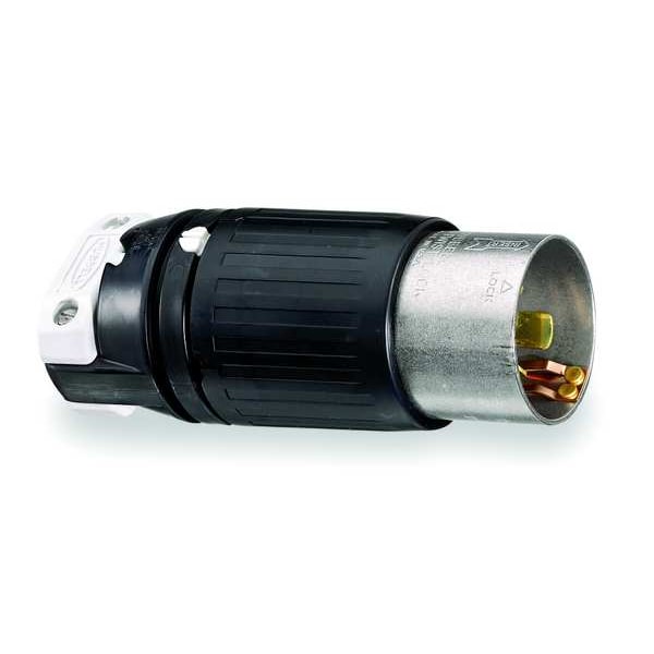 50A Twist-Lock Plug 2P 3W 125VAC BK/WT
