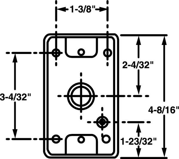 Weatherproof Electrical Box, 1 Gang, 1/2 in Hub Size, 3 Inlets, 4.5 in L, 2.75 in W, Aluminum, Gray