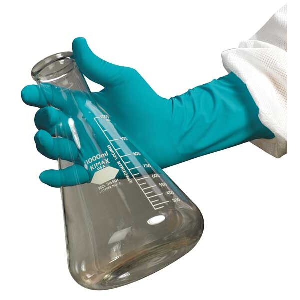 Microflex Disposable Nitrile Gloves, Exam Grade, Fully Textured, Powder-Free, L, Green, 50 Pack