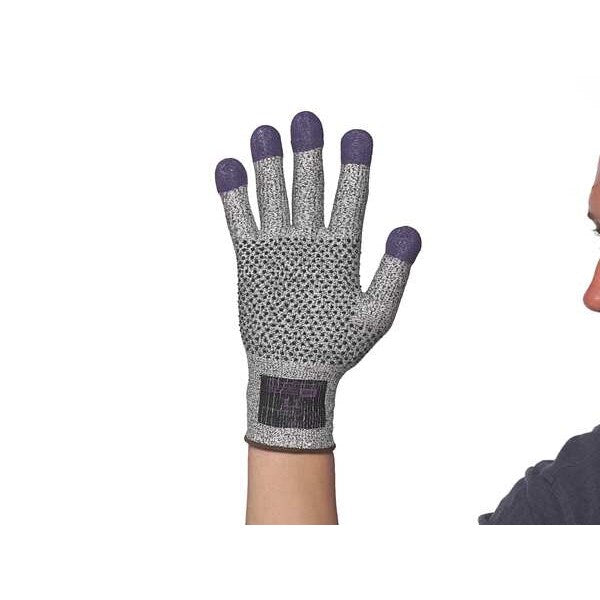 G60 Purple Nitrile Cut Resistant Gloves, Grey/Black, Purple Fingertips, Ambidextrous, 2XL, 1 Pair