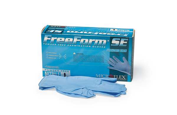 Exam Gloves with Textured Fingertips, Nitrile, Powder Free, Blue, S, 100 PK