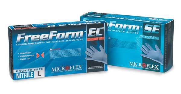 Exam Gloves with Textured Fingertips, Nitrile, Powder Free, Blue, S, 100 PK
