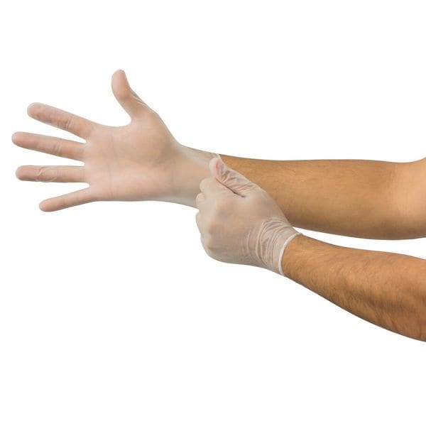 Vinyl Exam Gloves, Vinyl, Powder Free, Clear, XL, 100 PK