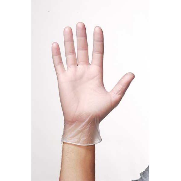 Vinyl Exam Gloves, Vinyl, Powder Free, Clear, S, 100 PK