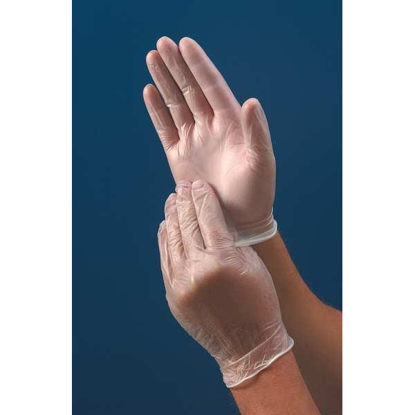 Vinyl Exam Gloves, Vinyl, Powder Free, Clear, XL, 100 PK