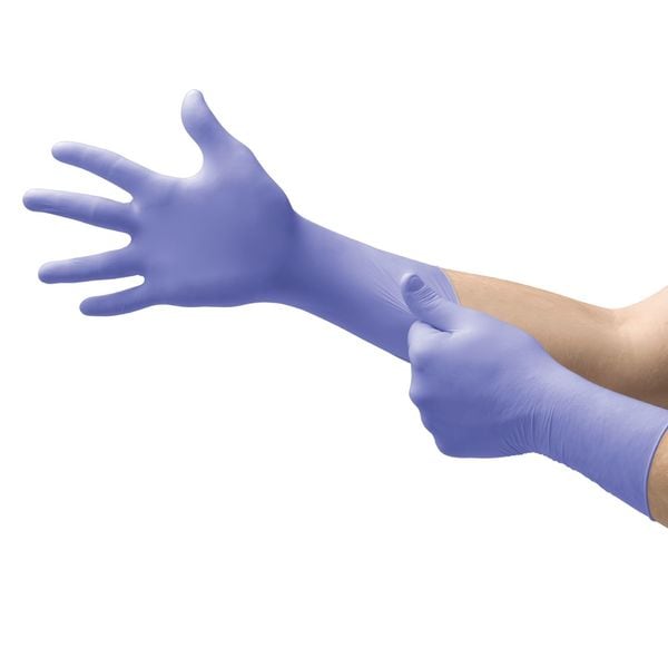 Exam Gloves with Advanced Barrier Protection, Nitrile, Powder Free, Violet Blue, S, 50 PK