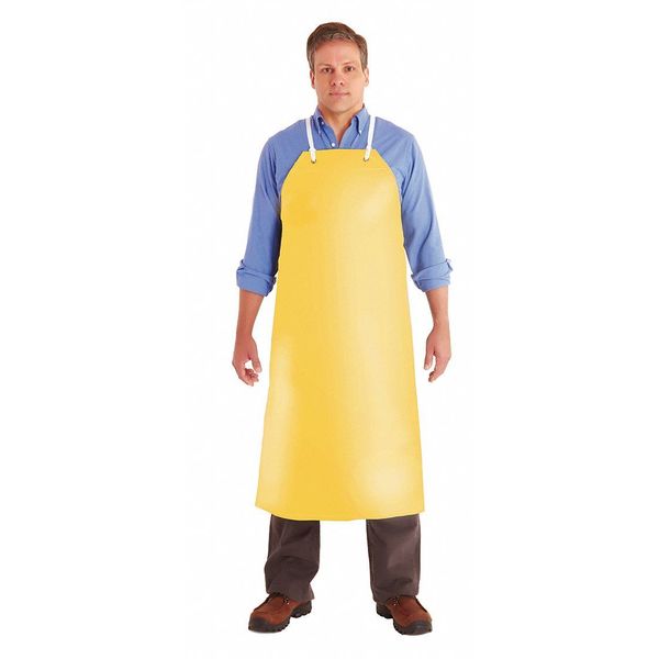 AlphaTec Bib Apron, Hycar, 17 mil, 45 in L, Yellow, Universal Size