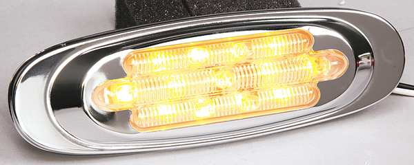 Clearance Light, LED, Amber, Oval, 6-5/8 L