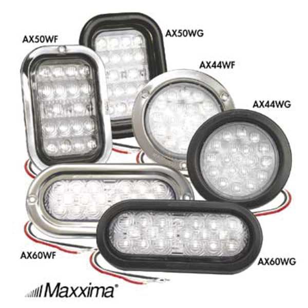 Backup Light, LED, Wht, Flange, Rnd, 4 In Dia