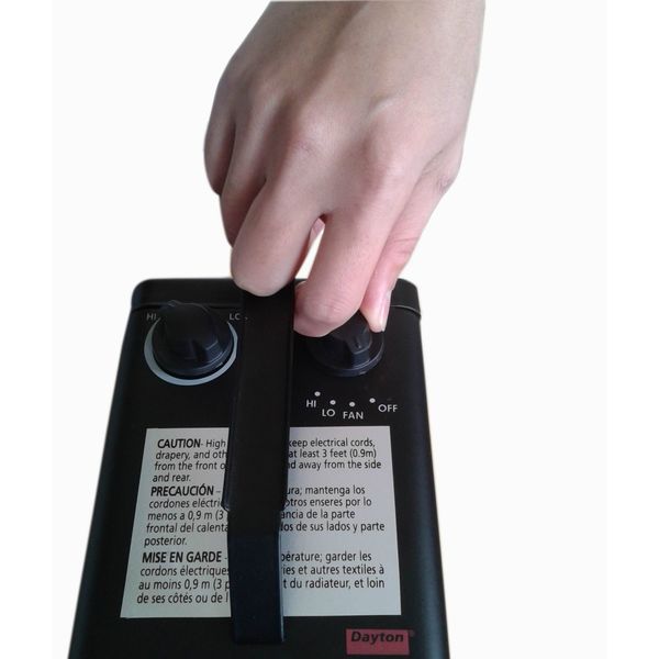 Portable Electric Heater, 1500W/1000W, 120V AC, 1 Phase