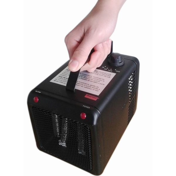 Portable Electric Heater, 1500W/1000W, 120V AC, 1 Phase