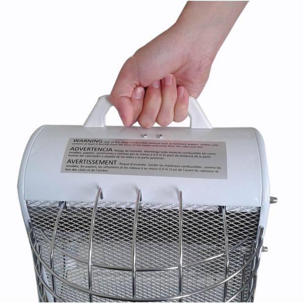 Portable Electric Heater, 15 in L x 11 1/2 in W x 11 in D, 1500W/900W/600W, 120V AC, White