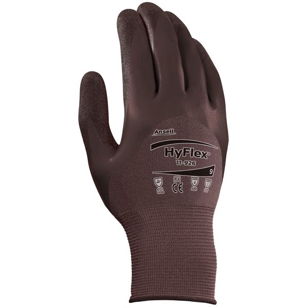 Nitrile Coated Gloves, 3/4 Dip Coverage, Purple, 11, PR