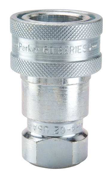 Hydraulic Quick Connect Hose Coupling, Steel Body, Sleeve Lock, 3/4