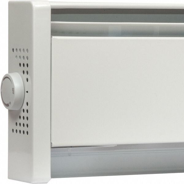Electric Baseboard Heater Thermostat, 2 Poles, White, Powder Coated White Paint, 120/208/240V
