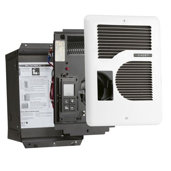 Recessed Electric Wall-Mount Heater, Recessed, 1000/1500/1600W W, 120/208/240V AC, White