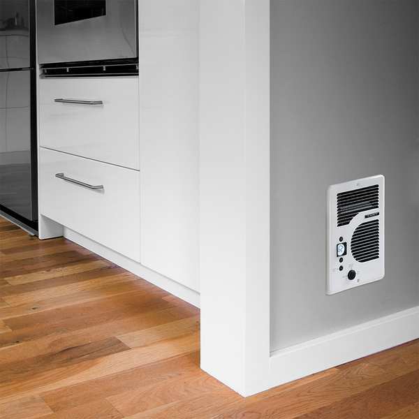 Recessed Electric Wall-Mount Heater, Recessed, 1000/1500/1600W W, 120/208/240V AC, White
