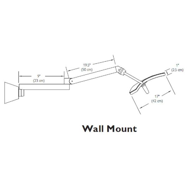 LED Exam Light, Wall, 42W, 37-1/2in. Arm L