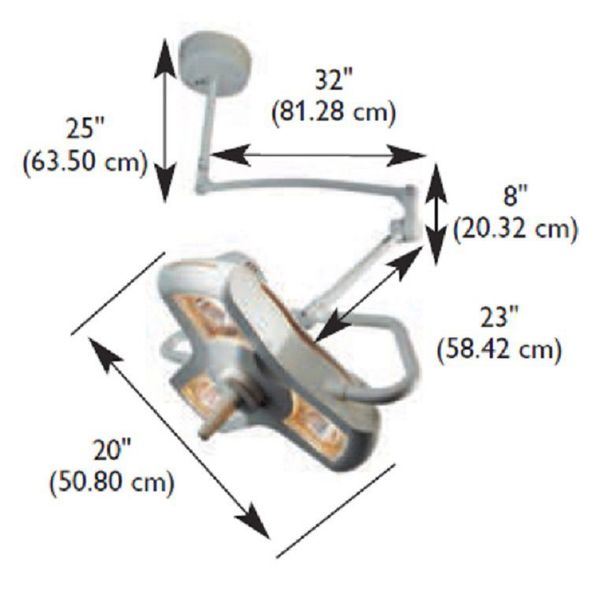LED Exam Light, Wall, 84W, 63in. Arm L