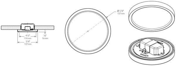 Low Profile LED Slim Downlight, 5-3/8in.L