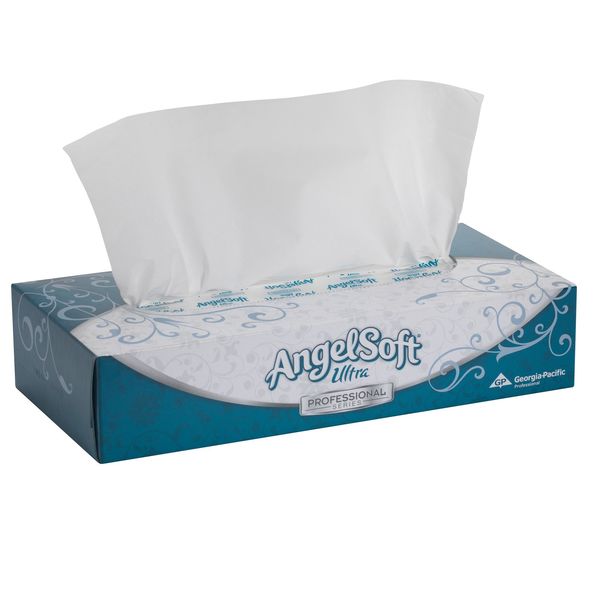 Angel Soft Ultra Professional Series 2 Ply Facial Tissue, 125 Sheets, PK 10
