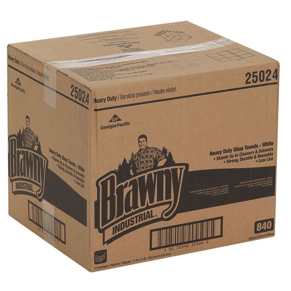 Dry Wipe, White, 1/4 Fold Poly Wrapped, Hydro-entangled (HEF), 12 PK, 70 Wipes, 12 1/2 in x 13 in