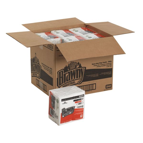 Dry Wipe, White, 1/4 Fold Poly Wrapped, Hydro-entangled (HEF), 12 PK, 70 Wipes, 12 1/2 in x 13 in