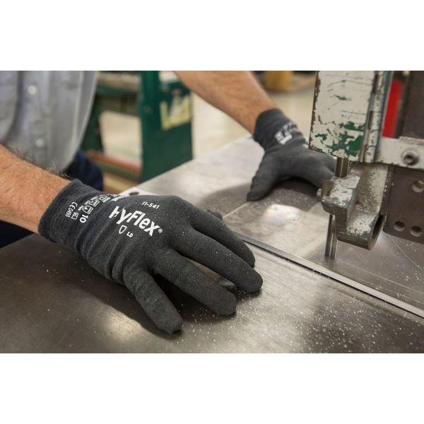 Hyflex Cut-Resistant Coated Gloves, A4 Cut Level, Palm Dipped, Nitrile, Gray, XL (Size 10), 1 Pair