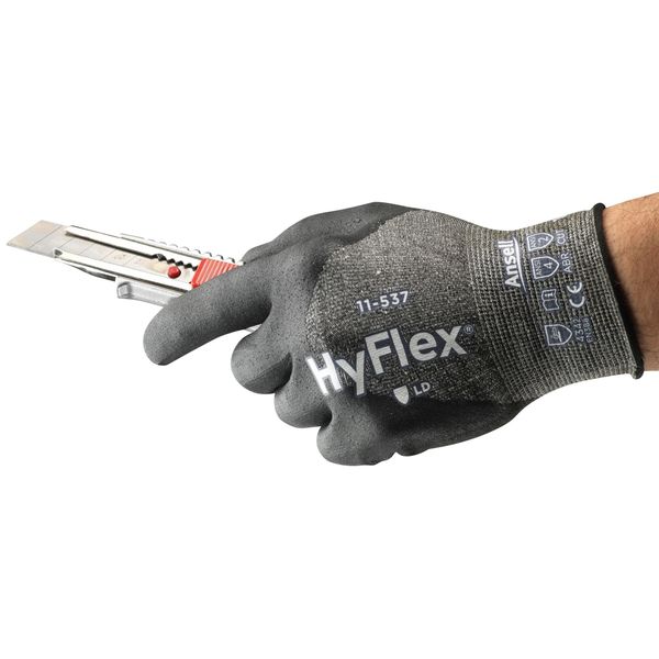 Cut Resistant Coated Gloves, A2 Cut Level, Nitrile, M, 1 PR