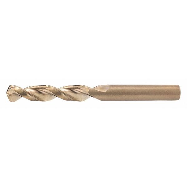 Screw Machine Drill Bit, P Size, 135  Degrees Point Angle, Cobalt, Straw/Bronze Finish