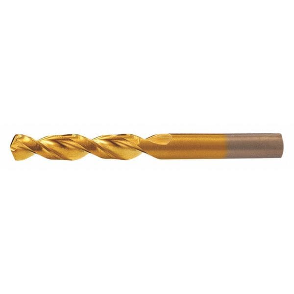 Screw Machine Drill Bit, 15/64 in Size, 135  Degrees Point Angle, Cobalt, TiN Finish