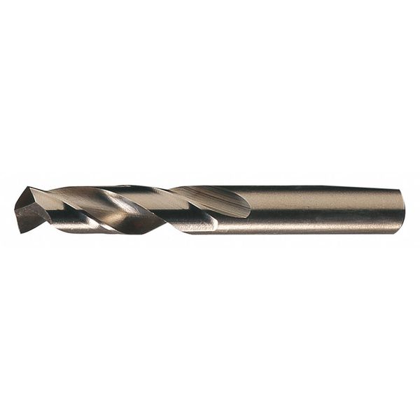 Screw Machine Drill Bit, Q Size, 135  Degrees Point Angle, Cobalt, Straw/Bronze Finish, Spiral Flute