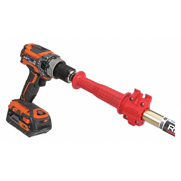 Closet Auger, 6 ft Cable Lg, 1/2 in Cable Dia, Power Drill Compatible, Bulb Head, Manual Cable Feed
