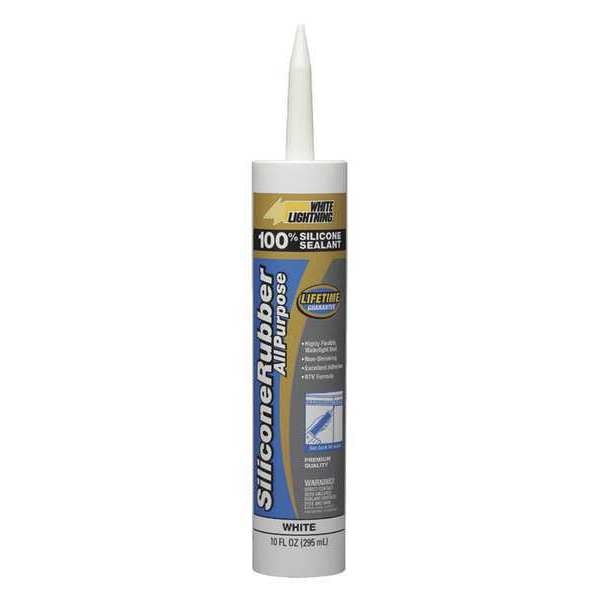 Multipurpose RTV Silicone Sealant, 10 oz, White, Temp Range 400 Degrees F