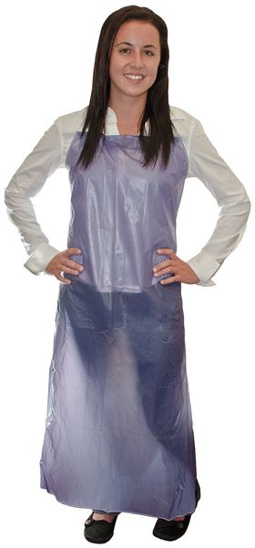 Bib Apron, Blue, 47 In. L, Vinyl