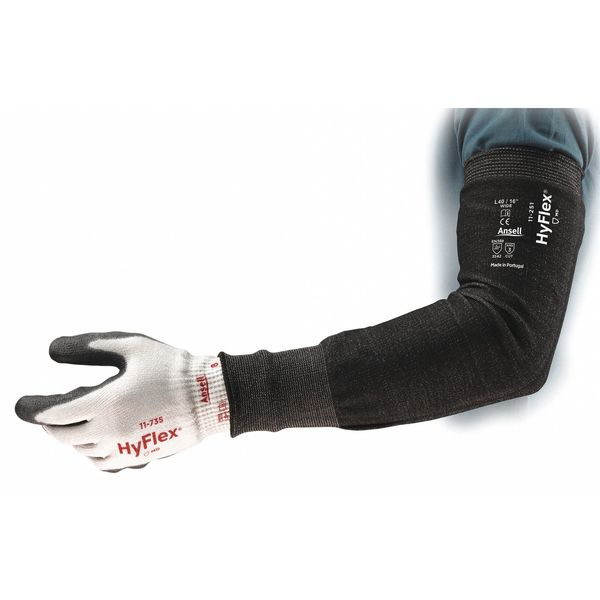 Hyflex Cut-Resistant Sleeve, Cut Level A3, Intercept, Knit Cuff, 18 in L, Black, Small