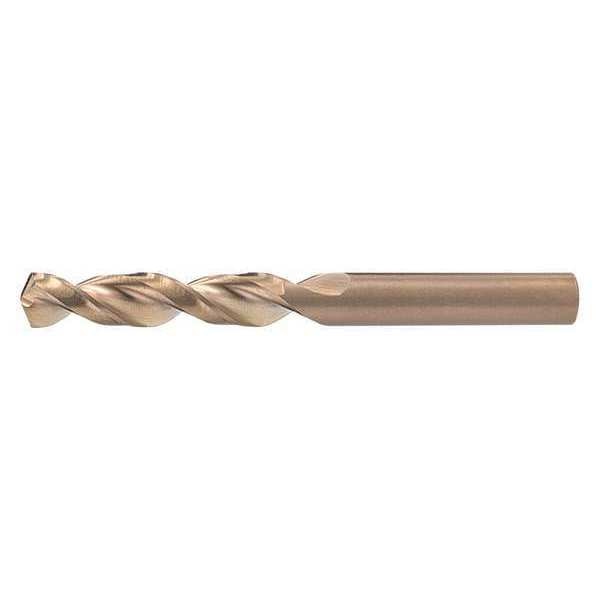 Screw Machine Drill Bit, 21/32 in Size, 135  Degrees Point Angle, Cobalt Steel, Straw/Bronze Finish
