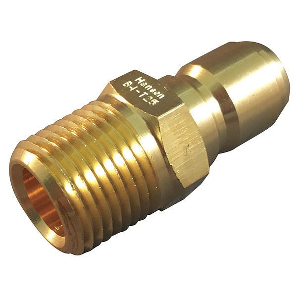 Hydraulic Quick Connect Hose Coupling, Brass Body, Push-to-Connect Lock, 1/8