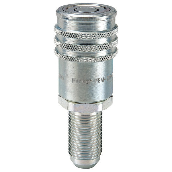 Hydraulic Quick Connect Hose Coupling, Steel Body, Push-to-Connect Lock, 1-5/16