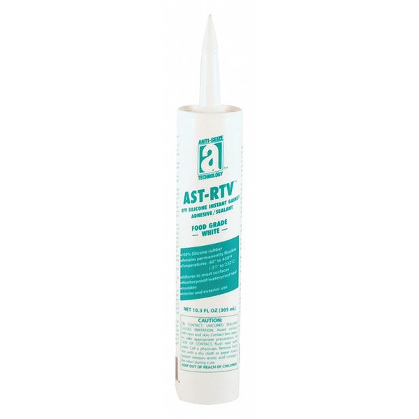 Adhesive/Sealant/Instant Gasket, 10.3oz., 10.3 oz., White, Temp Range -75 to 450 Degrees F