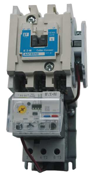 Nonreversing NEMA Magnetic Motor Starter, No Enclosure NEMA Rating, 120V AC, 3 Poles, 1NO