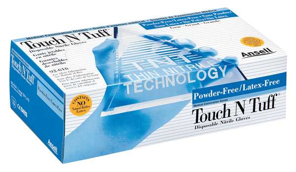 Lightweight Nitrile Disposable Gloves, Nitrile, Powder Free, Blue, L, 150 PK