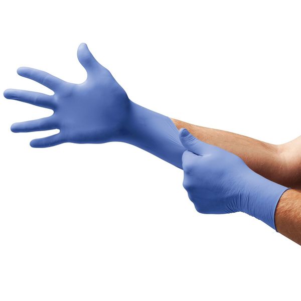 Exam Gloves with Low Dermatitis Potential, Nitrile, Powder Free, Blue, M, 100 PK