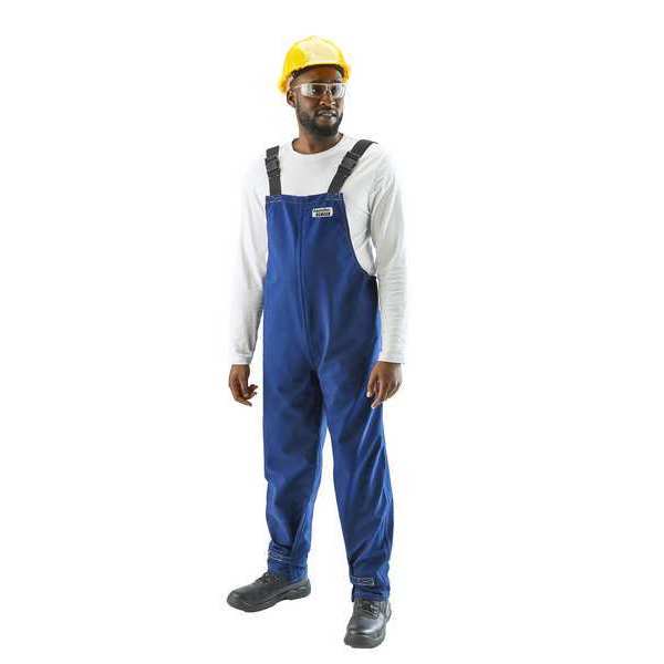 Bib Overall, Fits Waist 52 in., Blue, L