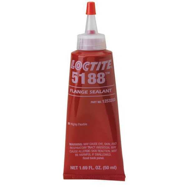 Anaerobic Gasket Sealant, 50 mL, Red, Temp Range -65 to 300 Degrees F