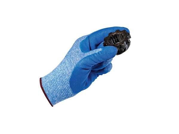 Nitrile Coated Gloves, Palm Coverage, Blue, XL, PR
