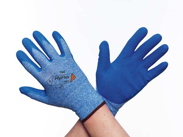 Nitrile Coated Gloves, Palm Coverage, Blue, XL, PR