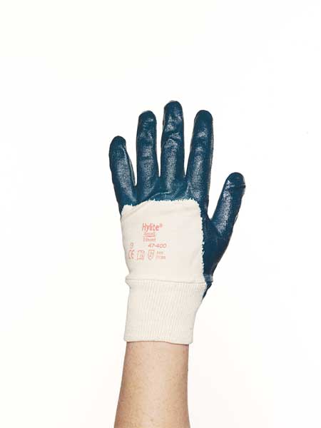 Nitrile Coated Gloves, 3/4 Dip Coverage, Blue, L, PR